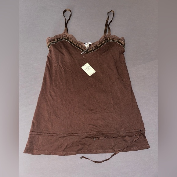 Abercrombie & Fitch Brown tank top with lace lining on the top Size S - Picture 3 of 4